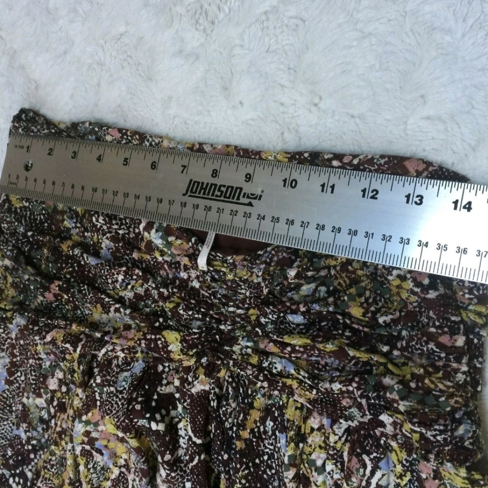 Free People Day And Night Combo Mini Skirt Women’s Brown & Gold Print Size 0 - Picture 11 of 12